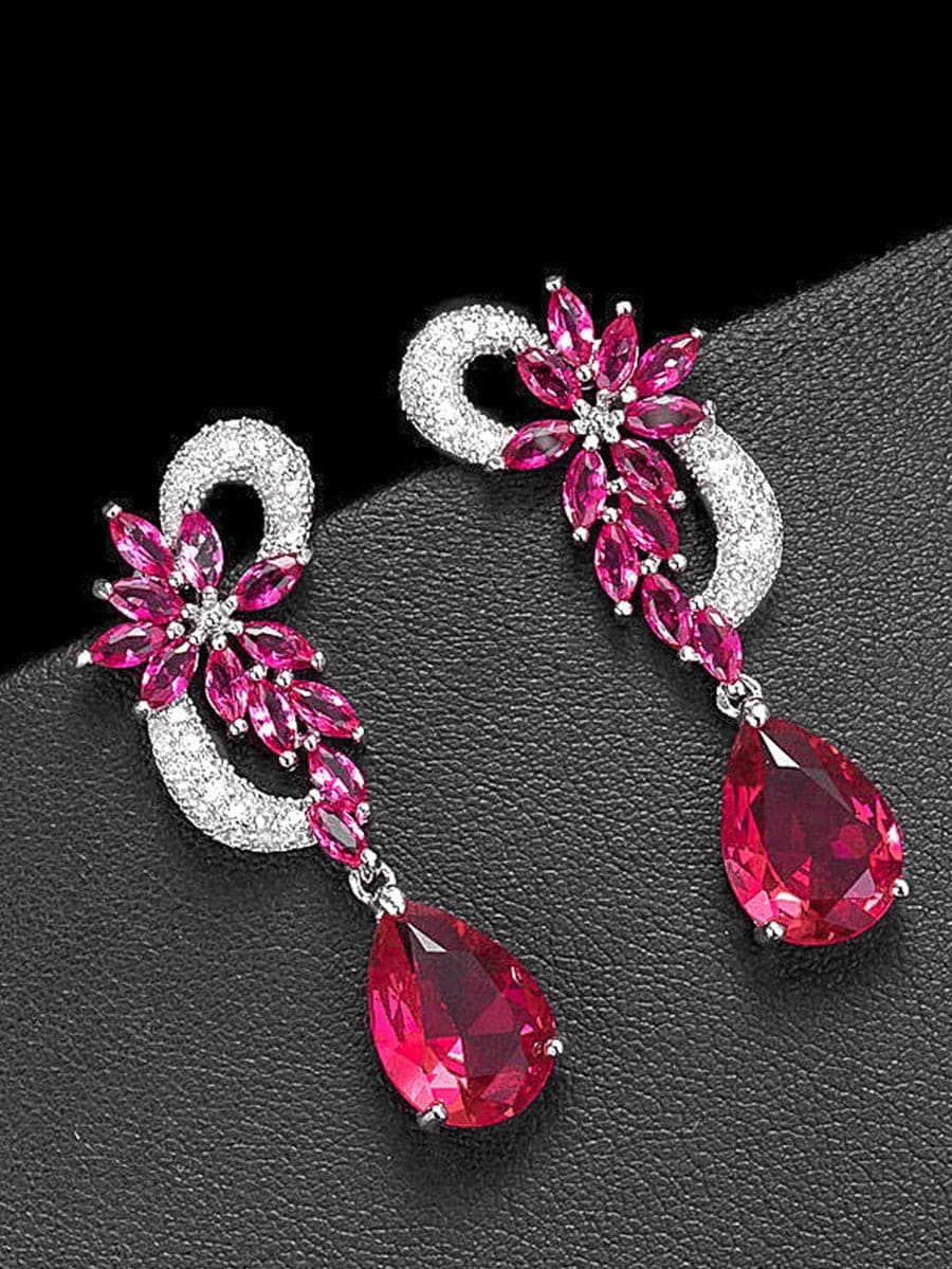 Missord Pear Cut Cubic Zirconia Drop Earrings MSE101059