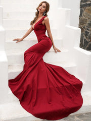 Deep V-neck Mermaid Prom Dress M0763