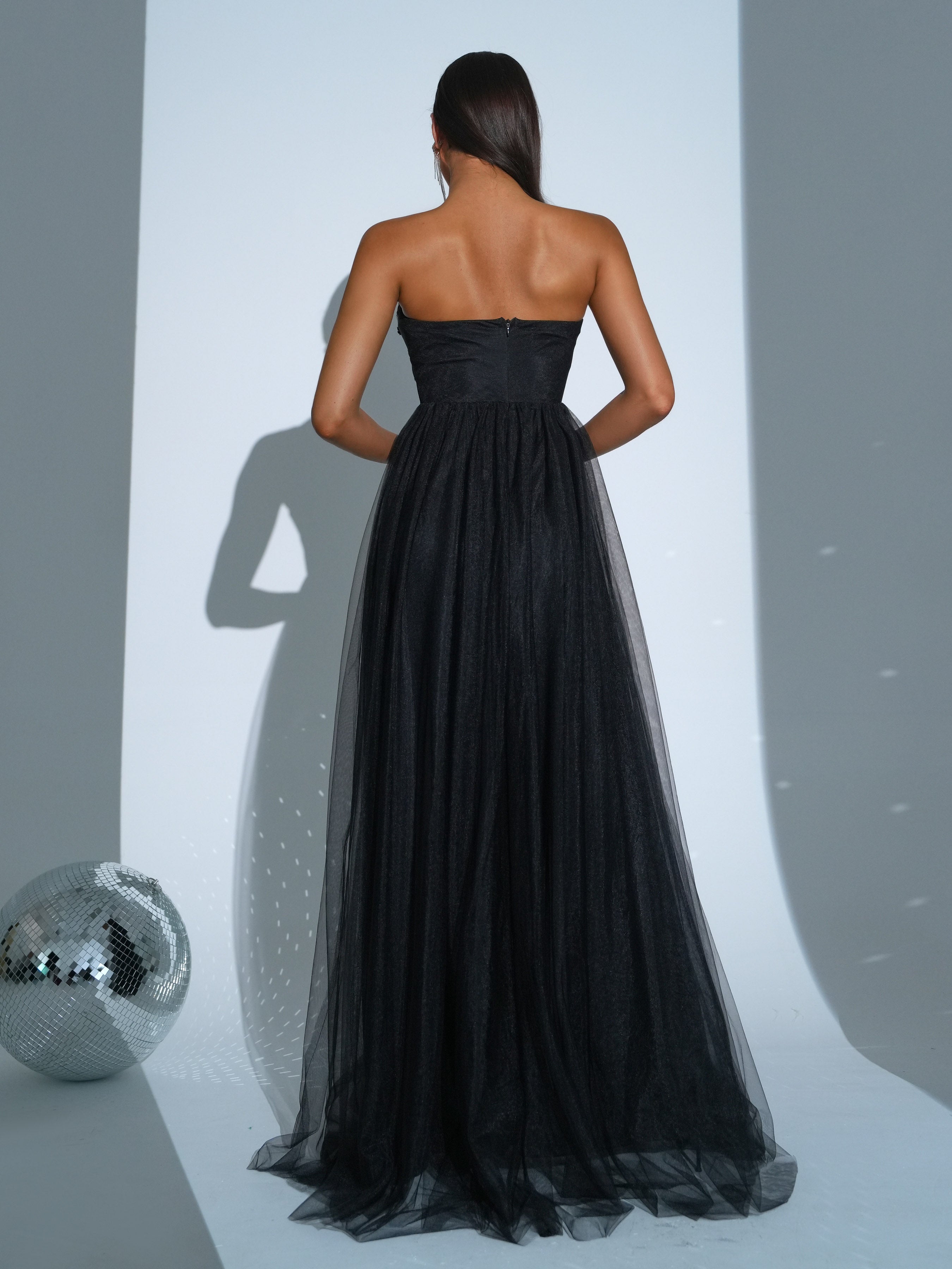 Sequin Tube Top A-line Tulle Dress RH30953