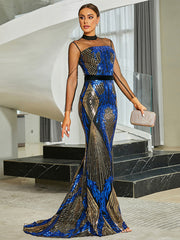 MISSORD Stand Collar Mermaid Evening Dress