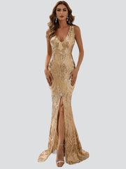 Split Sequin Mermaid Dress M01087