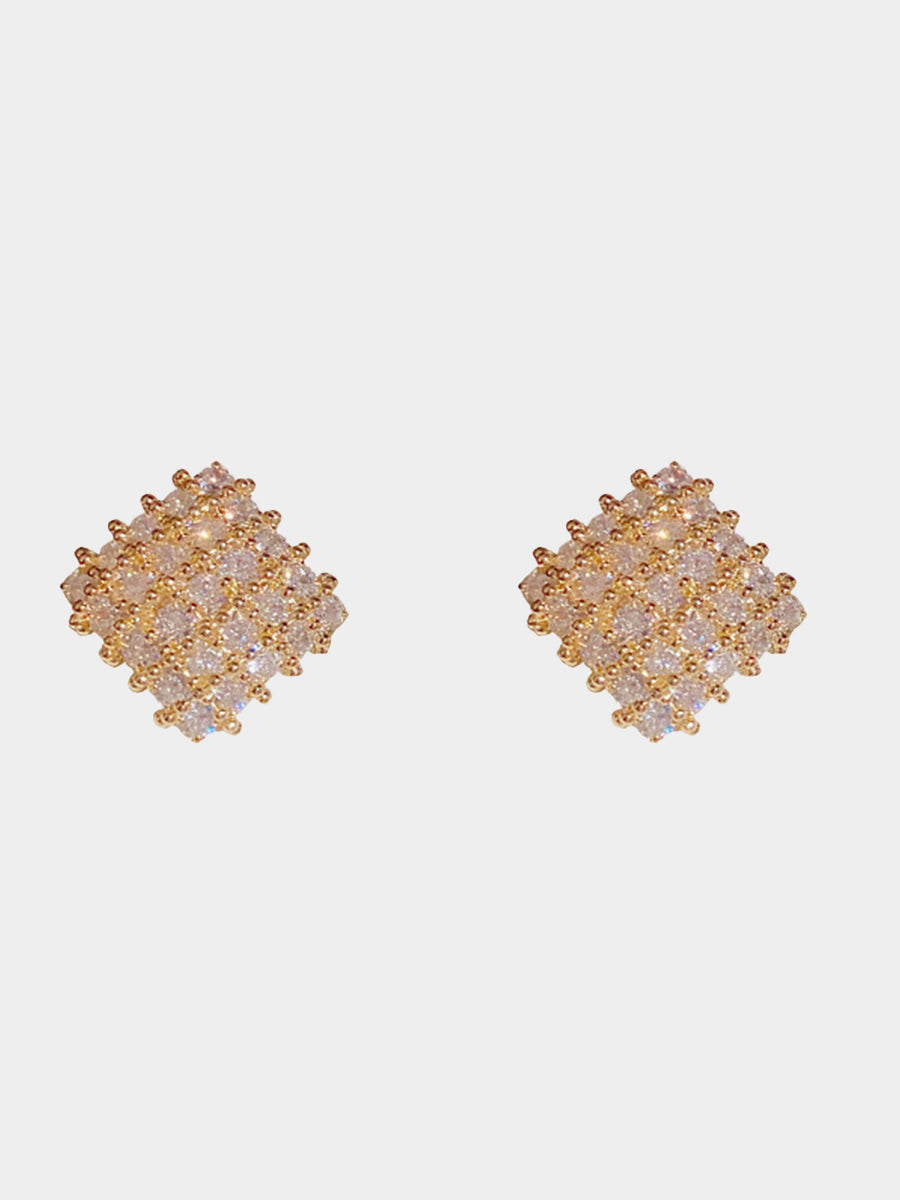 Geometric Diamond Stud Earrings MSE20001