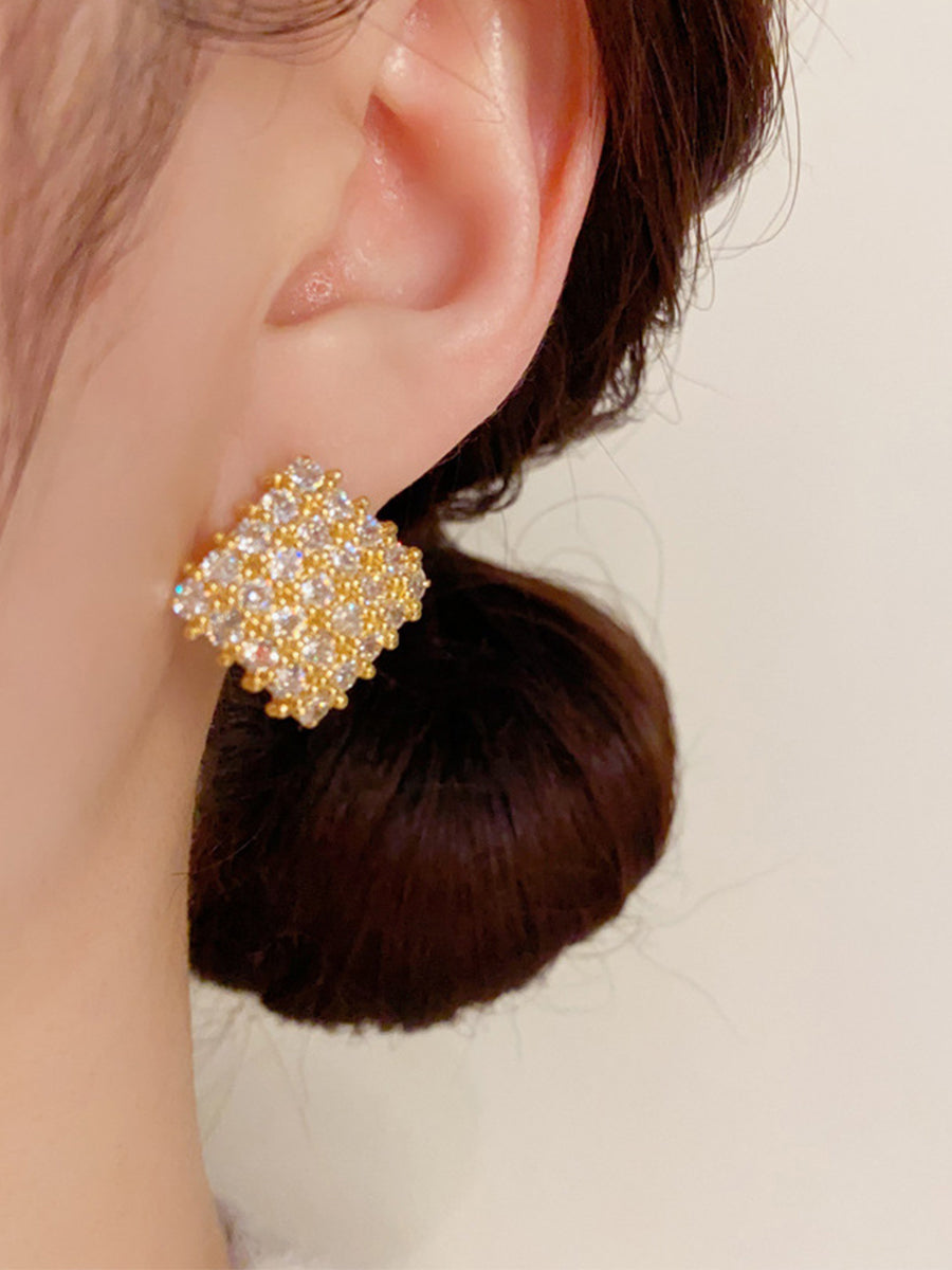 Geometric Diamond Stud Earrings MSE20001