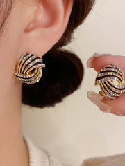 Geometric Rhinestone Stud Earrings MSE20009