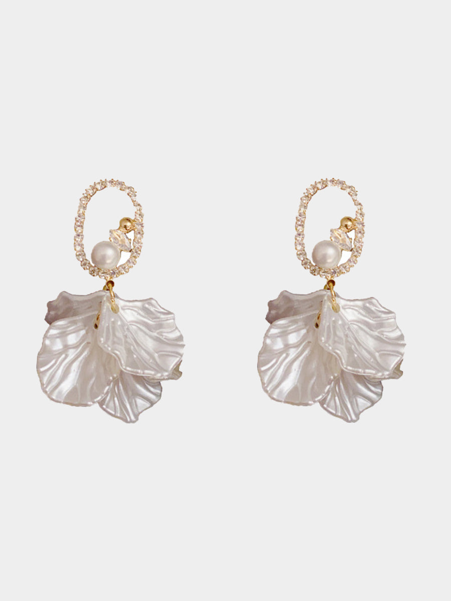 Zirconia Square Petal Tassel Earrings MSE20002