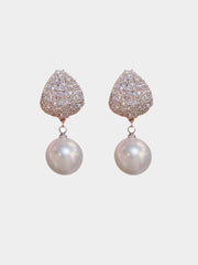 Micro-zirconia Drop Pearl Earrings MSE20004