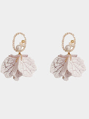 Zirconia Square Petal Tassel Earrings MSE20002