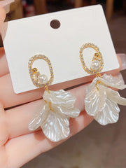 Zirconia Square Petal Tassel Earrings MSE20002