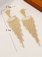 Long Rhinestone Tassel Drop Earrings MSE20010