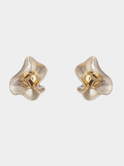 Simple Metal Flower Petal Stud Earrings MSE20008