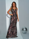 Sleeveless Floral Sequin Formal Dress RJ11644