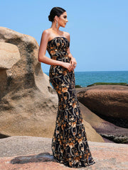 Strapless Embroidery Floral Dress RH30932